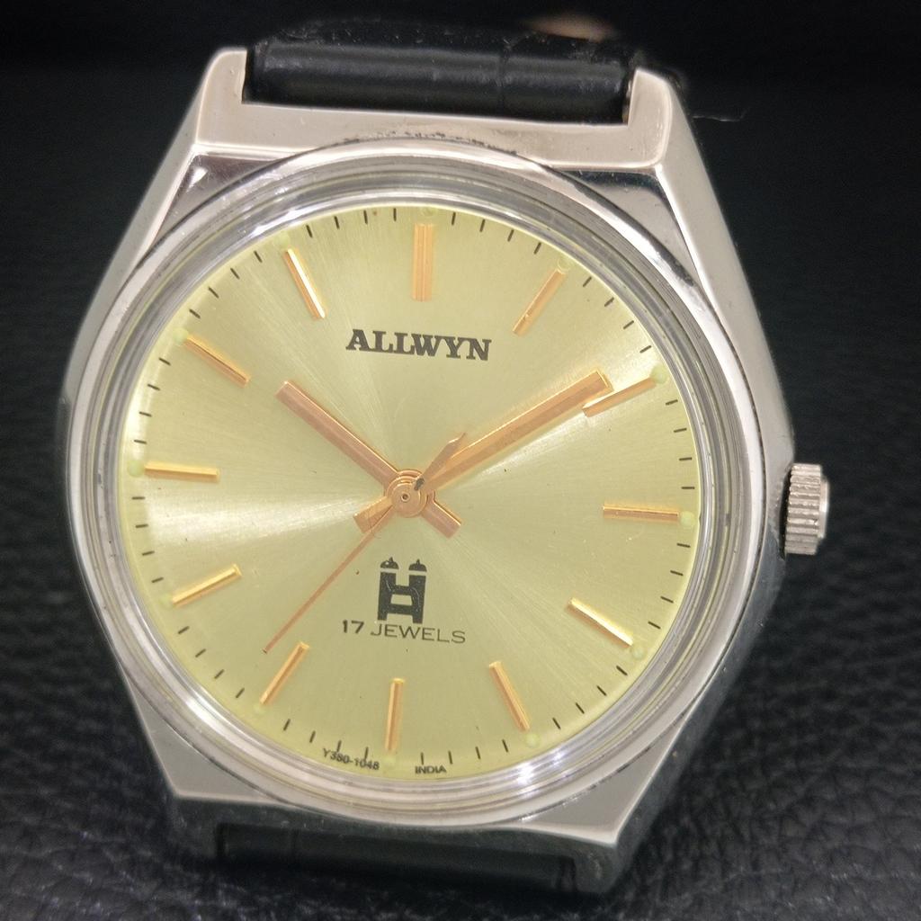 ALLWYN РУЧНОЙ ЗАВОД ВИНТАЖНЫЕ 6300A ИНДИЙСКИЕ МУЖСКИЕ ЗОЛОТИСТОГО ЦВЕТА ЧАСЫ a703966-1