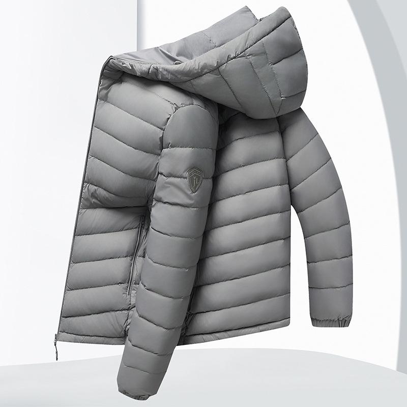 Легкая мужская куртка-пуховик с капюшоном, короткая, осенняя куртка для мужчин среднего и молодого возраста