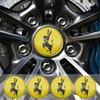4pcs For Ferrari Donkey Auto Accessories 56mm+60mm Ferrari Donkey Logo Badge Emblem Car Wheel Hub Center Caps Rim Cover Stickers