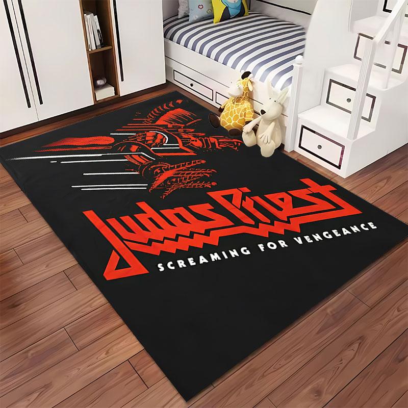 Judas Priest Album Art Carpet suitable as a non-slip mat for the living room or bedroom sofa
