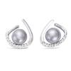 [L7682] - Silver 'Sissi' Earrings Silver Gray (rhodium Plated) - 13x12 Mm