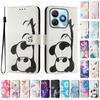 Cute Panda Luxury Painted Leather Case Wallet Book Style Cover for ZTE Blade A52,A53,A73,V50 Vita,V40S,V60,A35,A55,A75...