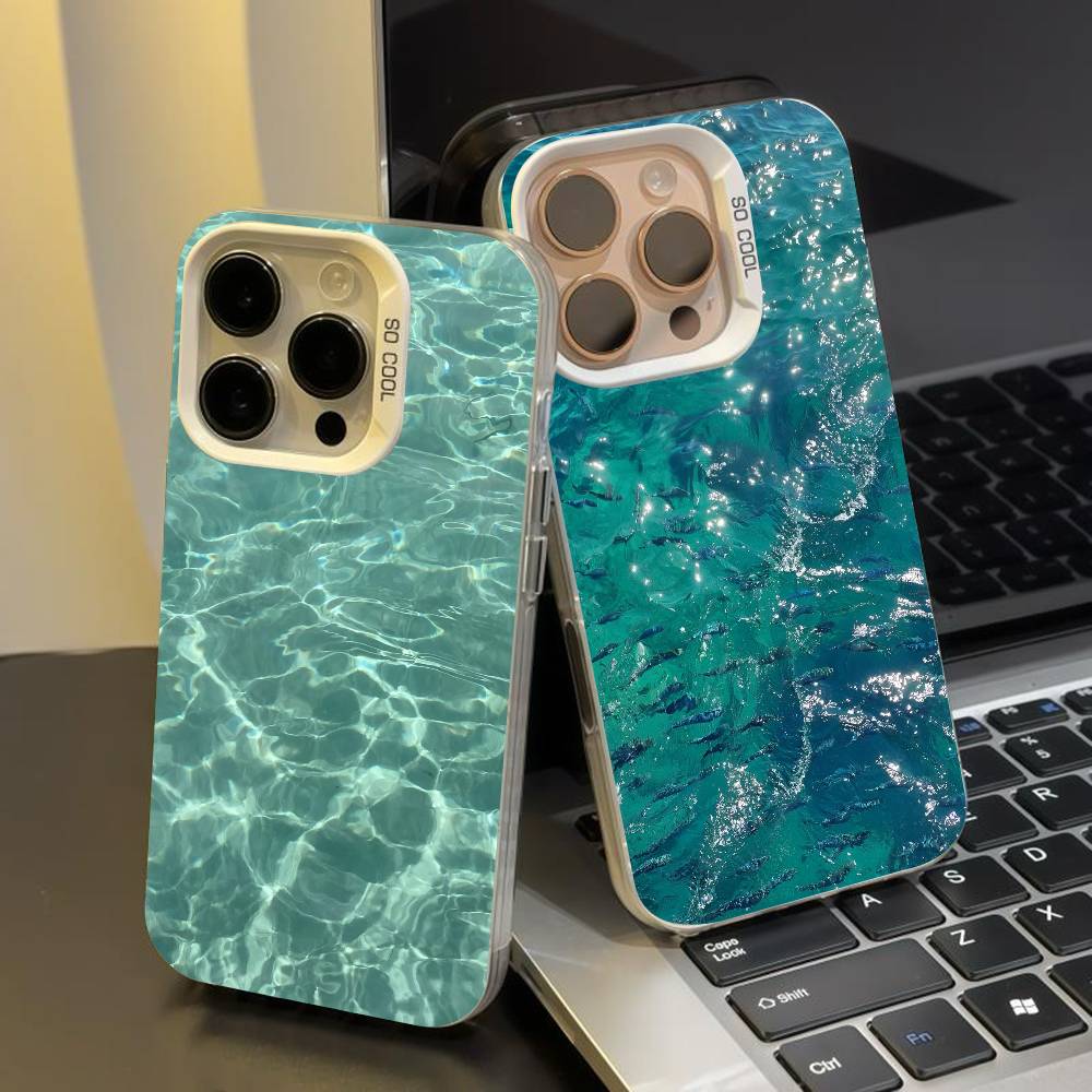 Чехол для телефона с волнами для iPhone 17 17Air 16 15 14 13 12 11 Pro Max Plus Цветной Серебристый