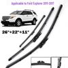 Ford Explorer 2011-2017 Front and Rear Boneless Wiper Set
