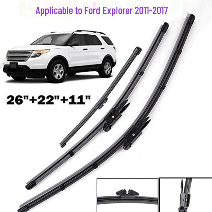 Ford Explorer 2011-2017 Front and Rear Boneless Wiper Set