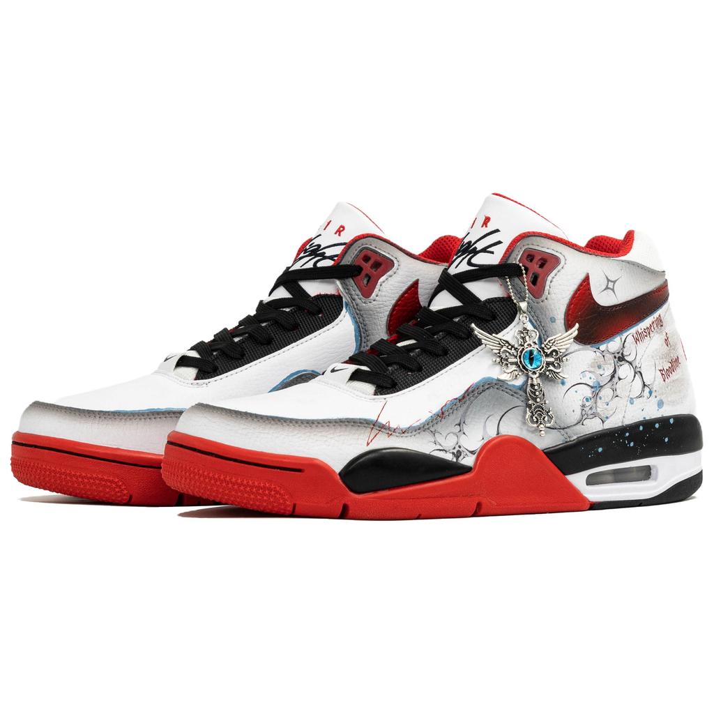 Nike Flight Legacy Wan Hua Nong, Кровная жила Шепот, Износостойкая сумка для покупок, Высокие кроссовки в винтажном стиле для баскетбола BQ4212-100(Team1023-S-BOX)