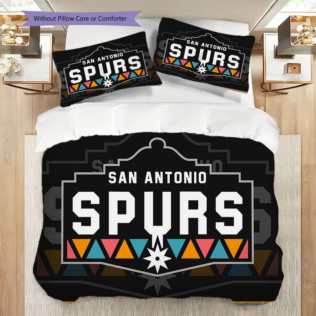 San Antonio Spurs Vibrant Team Spirit Three-piece set(1 * duvet cover + 2 * pillowcase, without core)Bedding set Soft and comfortable