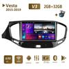 Для LADA Vesta Cross Sport 2015-2023 Автомобильный радиоприемник Carplay Мультимедийный видеоплеер Навигация стерео GPS Android 2 din 2 + 32 ГБ