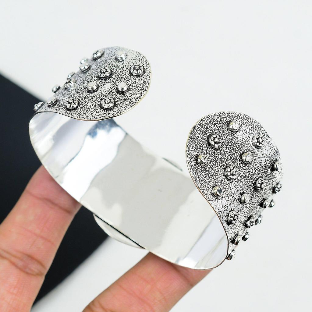 Natural Larimar Gemstone Handmade 925 Sterling Silver Cuff Bangle , Larimar Bangle,For Wife, Unisex Bangle, Gifts For Birthday