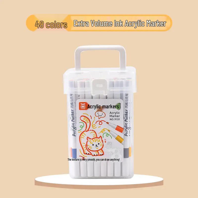 Acrylic Marker Set: 120 Colors, Opaque, Washable for Students and Kids' Art Projects