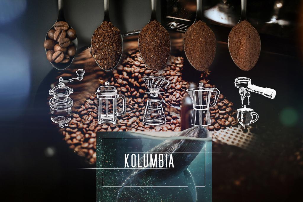 Kawa ziarnista świeżo palona 100% arabica kolumbia 500g do ekspresu
