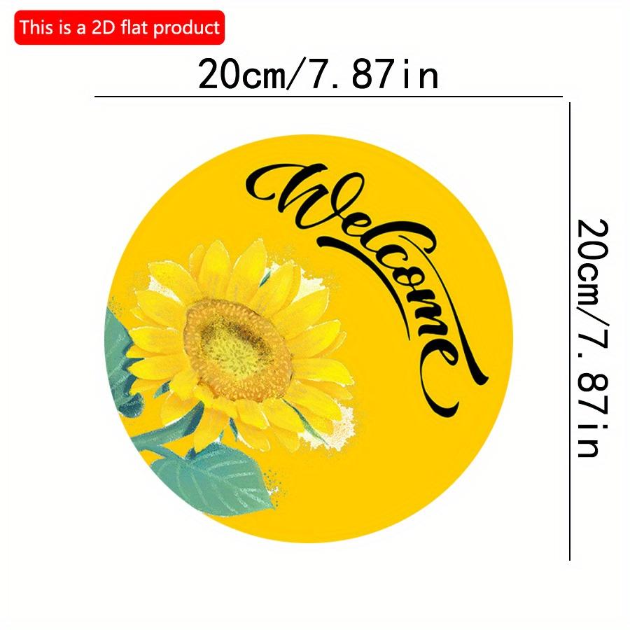 2D плоский 20*20 см 1 шт. деревенский желтый подсолнух принт приветственный настенный потрясающий подвесной декор, весенне-летний стиль высокое качество круглые деревянные художественные таблички знак