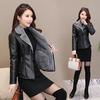 Leather Coat Thick Winter Warm Jacket Fleece Liner Women PU Leather Coat Overcoat Fur Collar