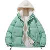 Mens Casual Fashion Trend Hooded Padded  Loose Lamb Wool Padded Jacket