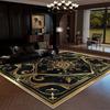 European Style Rug Luxury Decoration Home Large Area Living Room Carpet Golden Striped Rugs Bedroom Bedside Non-slip Soft Mat