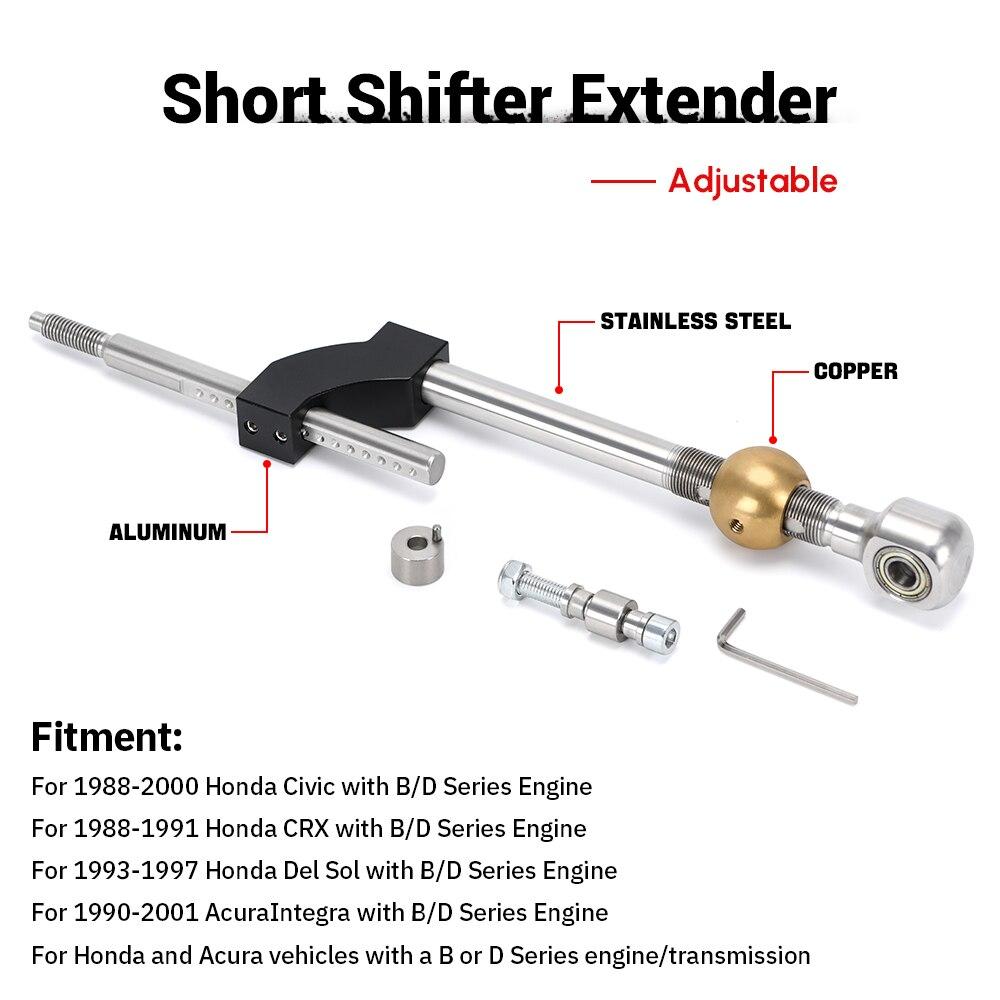 Регулируемая высота 4 дюйма/102 мм, удлиненная короткая коробка передач с двойным изгибом 10*1,5 мм для Honda Civic CRX Acura Intergra 88-00