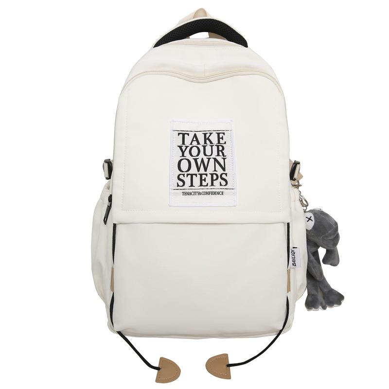 Большая вместимость школьного рюкзака для студента, женский дорожный рюкзак, однотонный мужской рюкзак с буквами