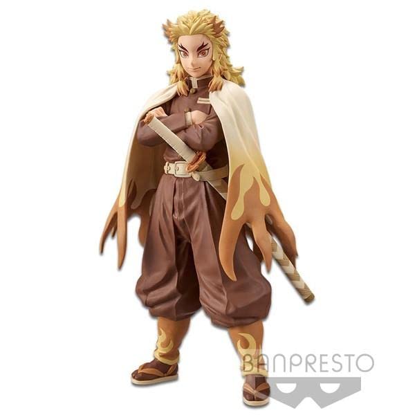 BANPRESTO Убийца демонов: Фигурка Kimetsu no Yaiba - Форма Одиннадцатая 'Связь Душ' - Кёджуро Рэнгоку Sepia Color Ver.
