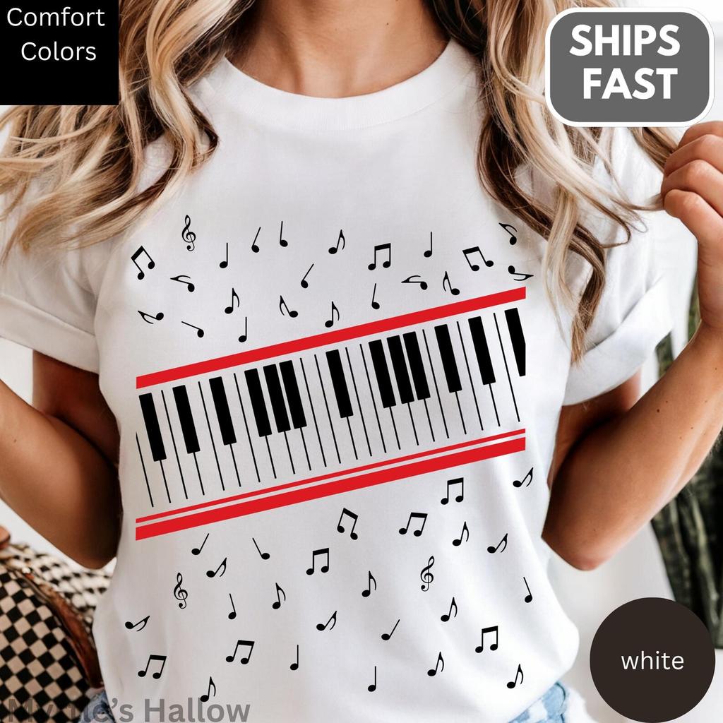Beat It Keyboard Red Piano Shirt and kids T-Shirt, King of Pop Music Comfort Colors® Unisex Cotton Tee