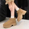 2025Comfortable Non-slip Ankle Boots Women Women's Winter New Plush Warm Thick-soled Snow Boots Brand Designer Suede Waterproof