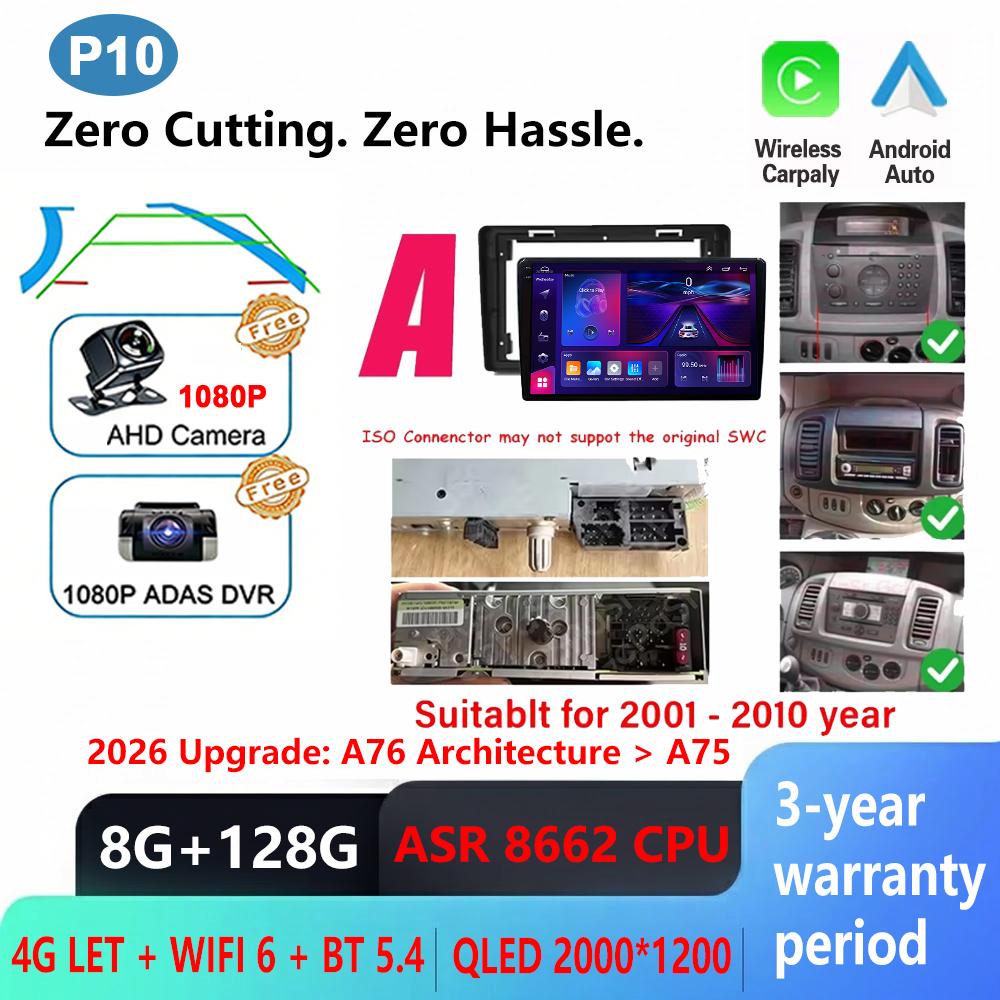 Android 16 For Renault Trafic 2 For Opel Vivaro A For Nissan Primastar 2001-2014 Daewoo Gentra 2 Car Radio Multimedia Player DVD