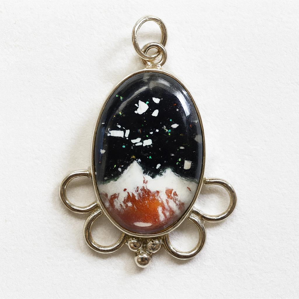 Natural Opal Pendant Multicolor Oval 32.15 ct 925 Sterling Silver October Birthday Birthstone