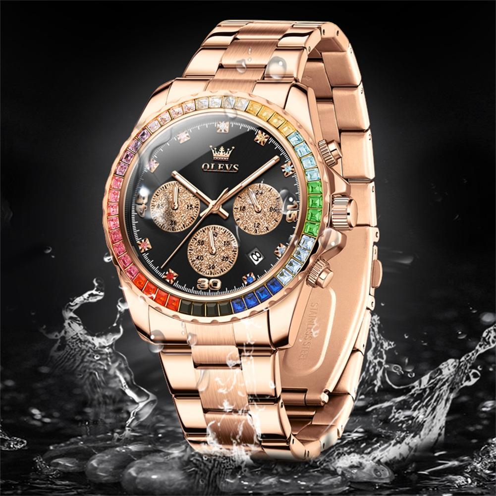 OLEVS Brand Watch Multi Functional Waterproof Luminous Three Eye Quartz Men's Watch 2939