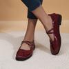 Мода 2024 Новая женская обувь Ретро Туфли-балетки на плоском каблуке для женщины Квадратный носок Перекрестный ремешок Мэри Джейн Красные Одинарные туфли Zapatos De Mujer