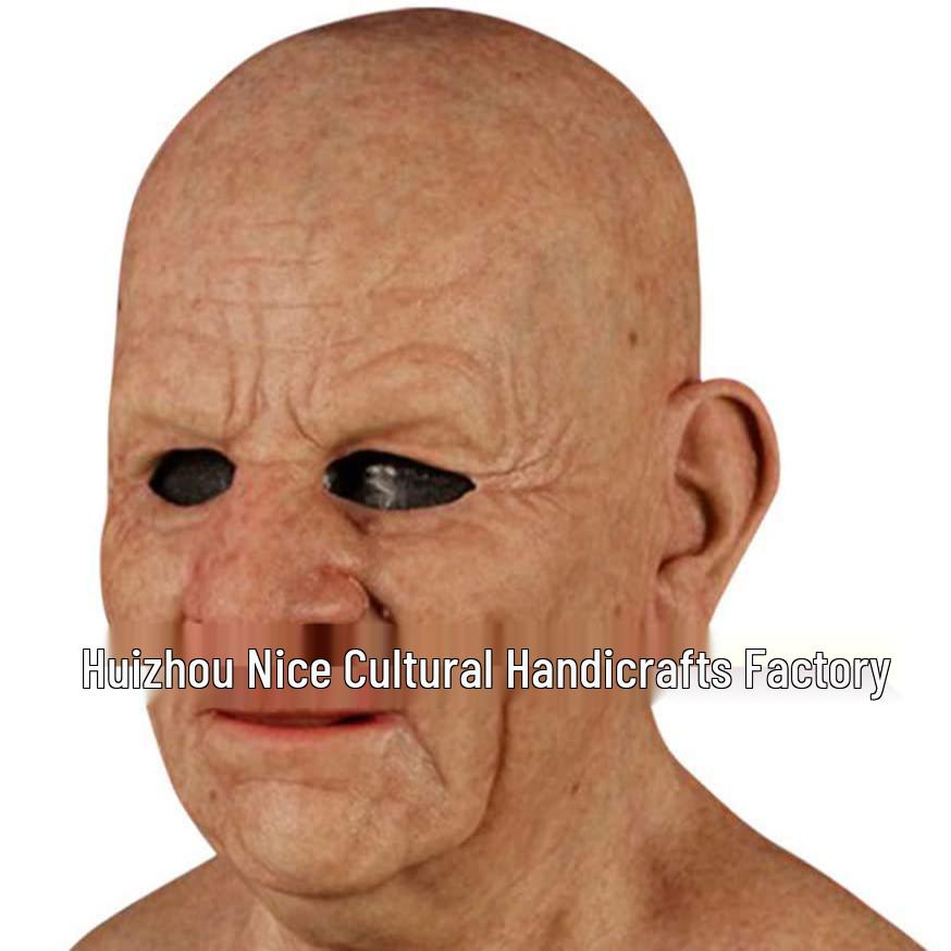 Crying Child Latex Mask with Wig - Handsome Guy Style Halloween Old Man and Young Person Face Mask