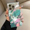 Clear Square Back Tube Case Protection For iPhone 11 16 ProMax 15 Plus 12 14 Pro Max 13 Anti-Oxygen,Lily Flamingo Pattern Casing