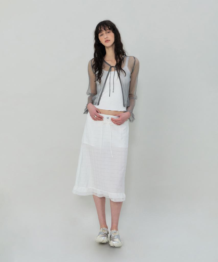 GROVE Dion Sheer Cardigan (Grey)