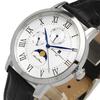 Часы Moon Phase Multi Calendar 5 ATM Water Resistant Business Formal Leather Belt Limited Model Silver White [Salvatore Mara] Men's SM21106-SSWH
