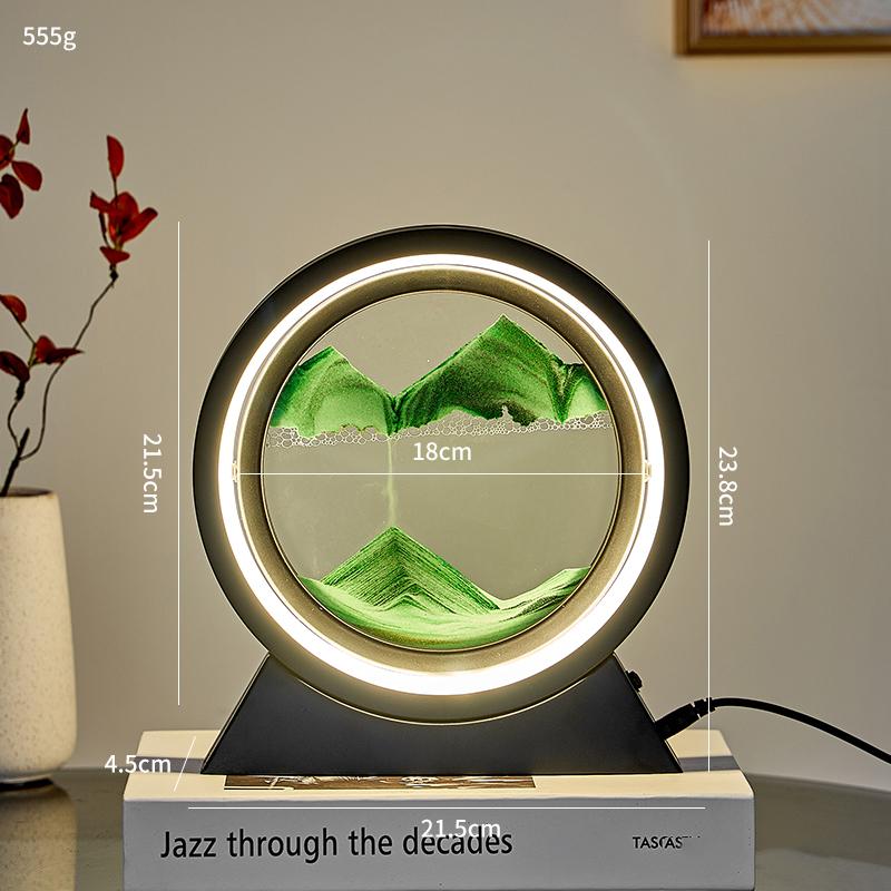 Художественные песчаные пейзажи, зыбучие пески, настольная лампа, светодиодная настольная лампа, песочная живопись, художественная роспись, USB-кабель, управление, вращающийся на 360°, домашний декор