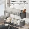 Dish Drying Rack Chopstick Stand Kitchen Bowl Dishes Draining Basket Narrow Cup Holder Over Sink Drainer Draining Shelf Rack