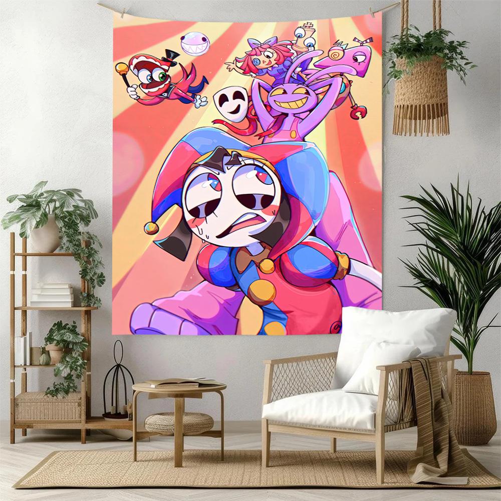 Digital Circus13 Wall Decor Tapestry Art For Pet Memorial Birthdaywedding Party Backdrop Family Gift