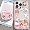 Магнитный держатель-китти Чехол Hello Kitty для Samsung Galaxy S26 Ultra S25 S24 S23 S22 Ultra Plus FE Flip 7 6 5G Чехол для телефона
