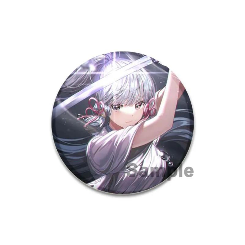 Значок Genshin Impact 32/44/58 мм, милые броши для косплея Камидзато Аяка, креативные изысканные эмалевые булавки для одежды, рюкзака, ювелирных изделий, аксессуаров