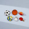 Soccer Dripping Oil Brooch Volleyball Metal Badge Cute Sports Ball Enamel Pin Shoes Buckle