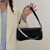 Fashion Women's Trend Pearl Chain Shoulder Bags Ladies PU Leather Handbags Female All-match Flap Underarm Clutch Bags Purse