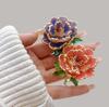 Peony Flower Enamel Brooch Women's Luxury Lapel Pin Waist-Cinching Corsage Accessories
