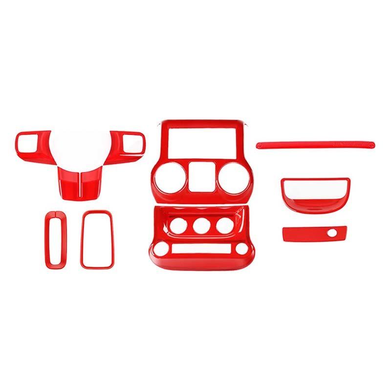 Dashboard Central Control Steering Wheel Co-pilot Handle Decoration Interior Kit Fit for Jeep Wrangler JK 2011-2017 Car Accessories