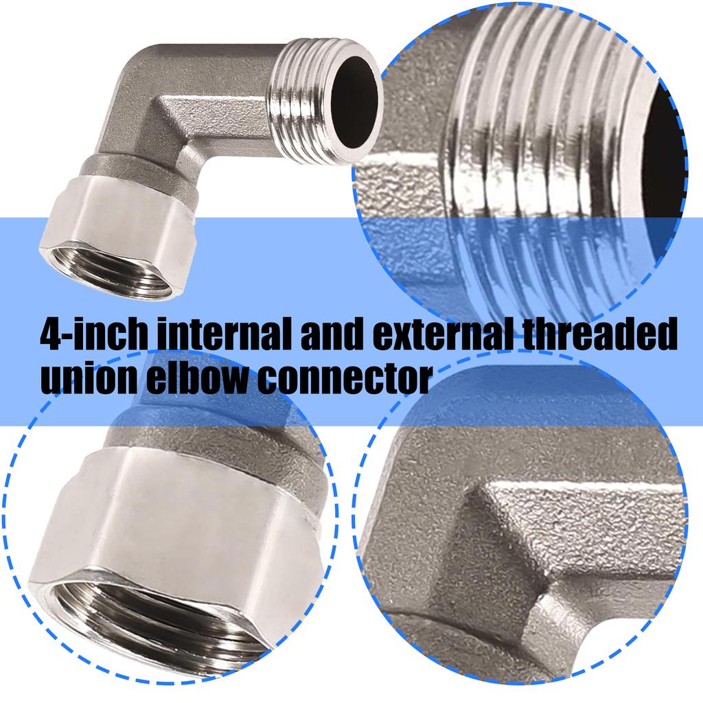 Упаковка из 2 фитингов из нержавеющей стали с углом 90 градусов, резьба 1/2 дюйма, наружная-внутренняя, для водопроводных установок