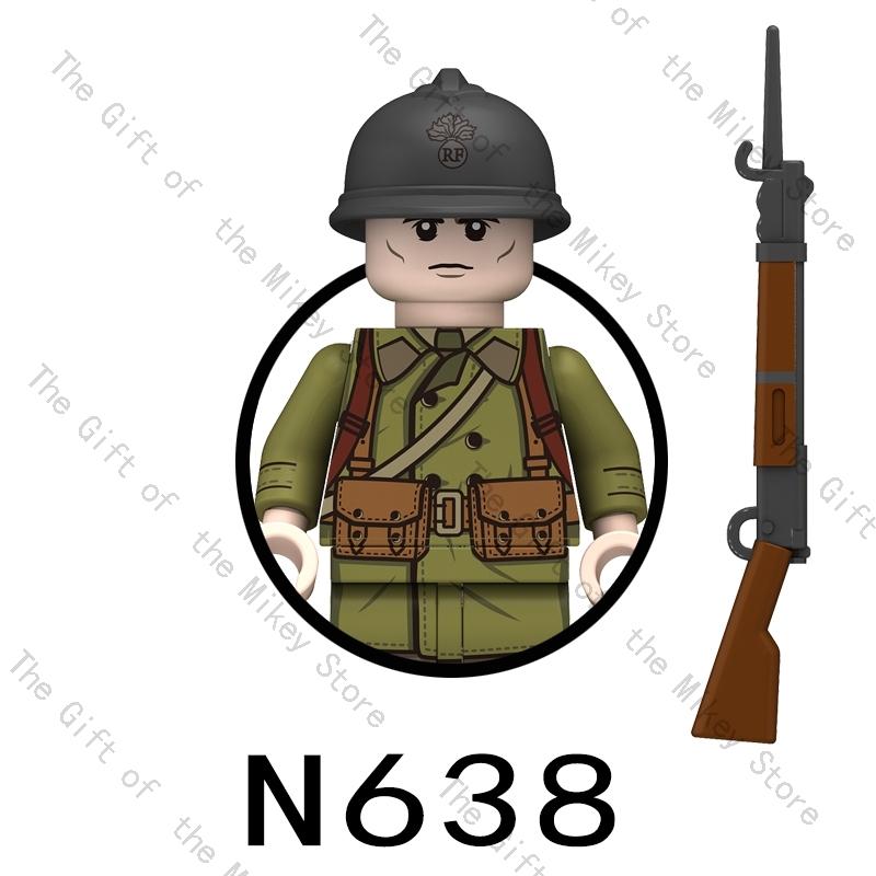 N637 N638 N639 N640 Солдат Второй мировой войны MOC Фигурка Меч Moc Модель Детские Мини Строительные Блоки Игрушки Подарок