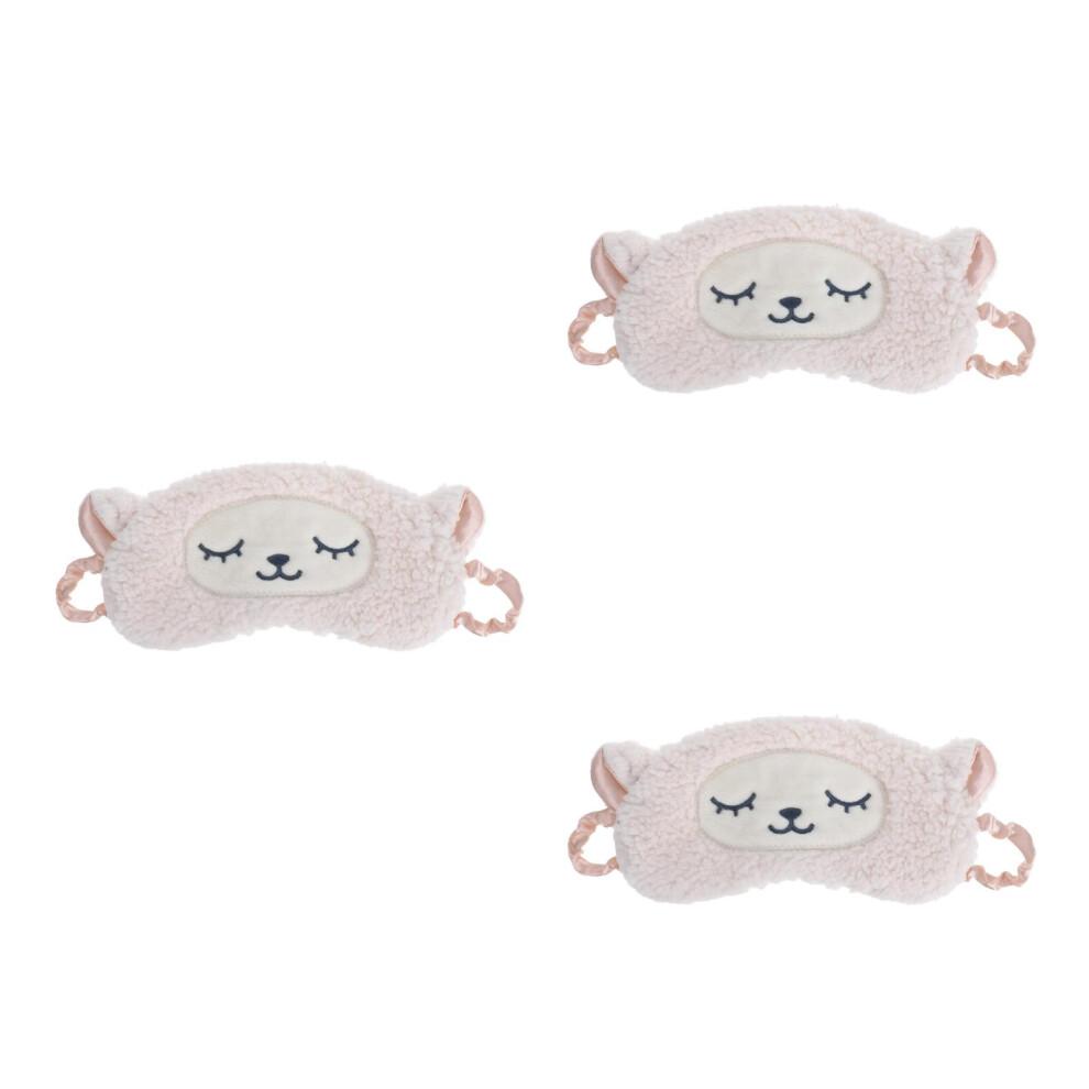 3Stk Weiche Plüsch-Augenmaske, , Ideal Für Schlaf Und Reisen