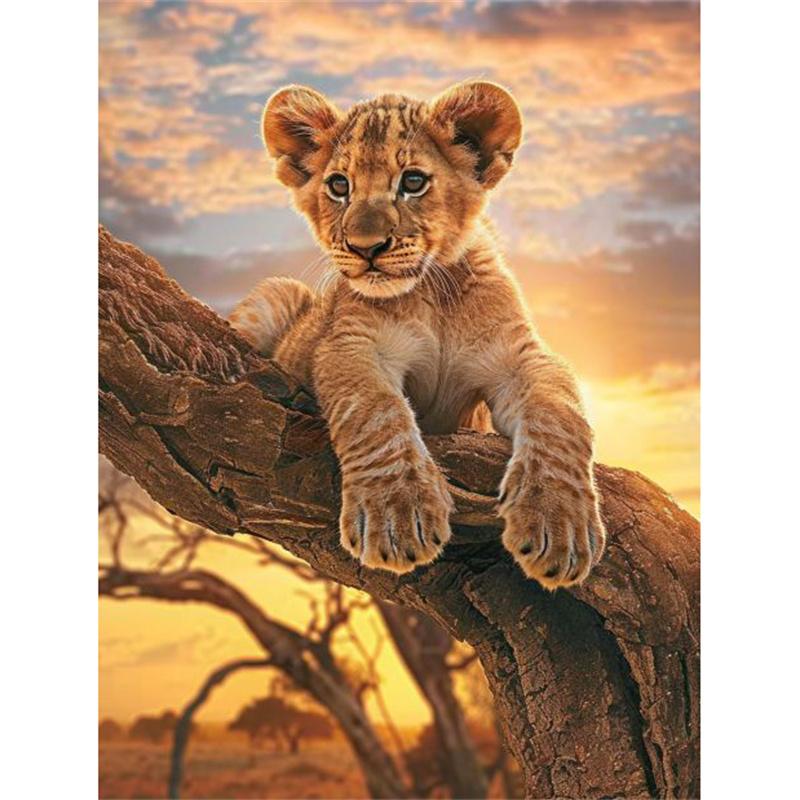 DIY 5D Алмазная картина Полная круглая Алмазная мозаика с изображением животных Ручная вышивка стразами Домашний декор Подарки