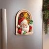 Miniature Arched Christmas Refrigerator Sticker Wooden Refrigerator Decor  Home Decor