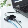 Адаптер USB Gen 1 Gigabit LAN от Sanwa Supply с черным хабом 3.2, USB-3H322BKN,