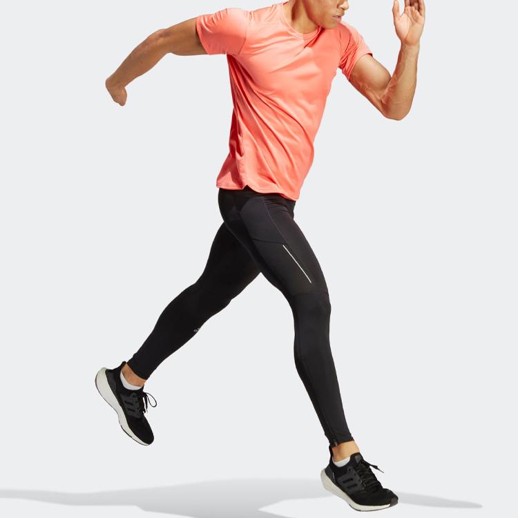 Adidas Designed 4 Reflective Striped Quick-Dry Sports Short Sleeve T-Shirt Men Tops Coral-Pink IB8943