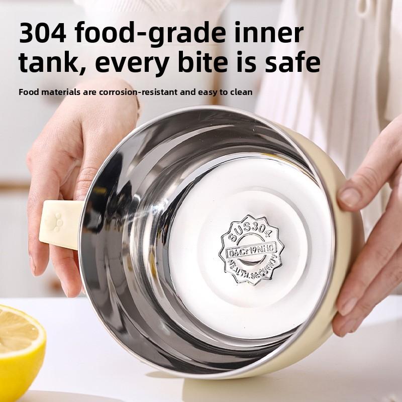 1300ml Stainless Steel Ramen Bowl With Lid Large Instant Noodle Bowl Portable Fruit Salad Rice Soup Bowl Kitchen Tableware