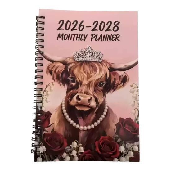 Ежемесячник на 2026-2028 годы Книга-планировщик на 3 года Янв. 2026 - Дек. Календарь на 36 месяцев 2028 года с переплетом на двойной спирали для школьной работы